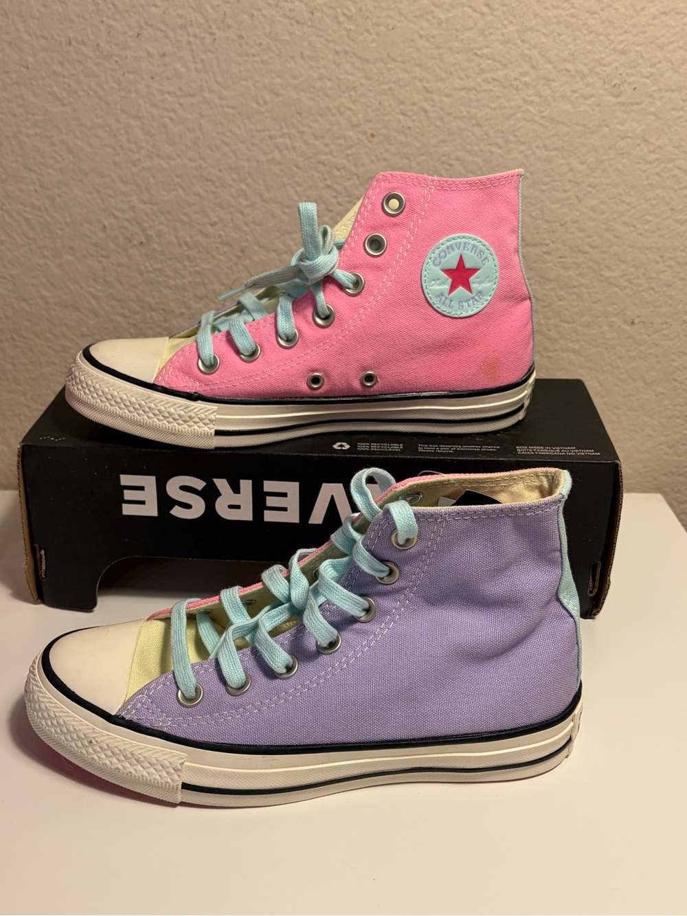 Converse Chuck Taylor All Star Hi Women 5.5 Men 3.5 Pink Purple 163977C New